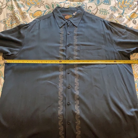 Men’s Caribbean Silk Hawaiian Button Front Shirt - Picture 7 of 8